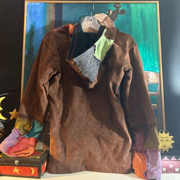 Rising International Hoodie Womens Multicolor Boho Embroidered Zip Jacket Small - Picture 13 of 16